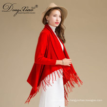 Mujeres de moda elegante rojo 100% puro Cashmere Pashmina chal